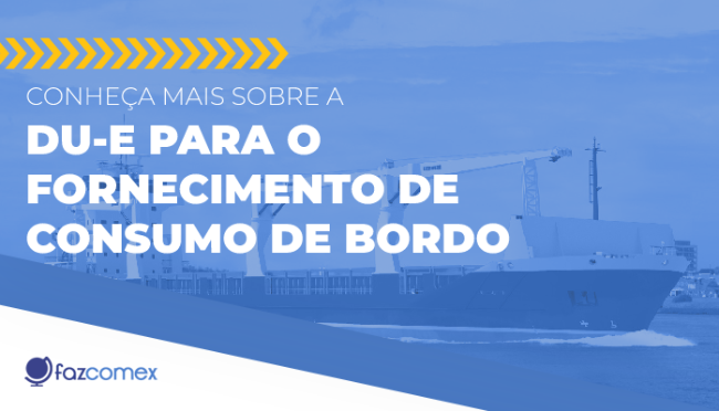 DU-E para o fornecimento de consumo a bordo