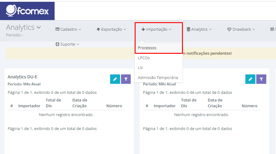 Processos de Importação