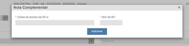 Nota Fiscal Complementar DU-E