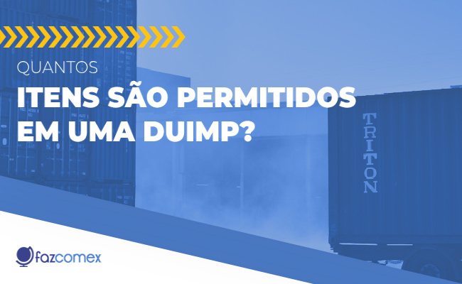 Quantos itens s&atilde;o permitidos em uma DUIMP
