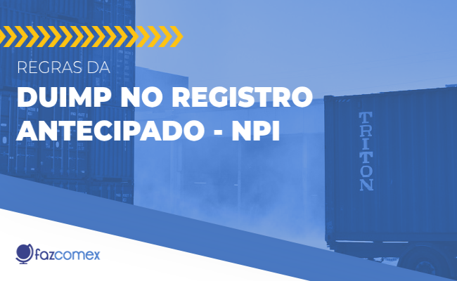 Regras DUIMP no registro antecipado