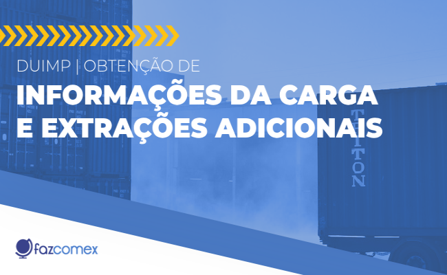 Duimp informações carga extrações adicionais