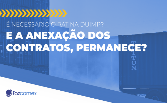 RAT na DUIMP anexação dos contratos