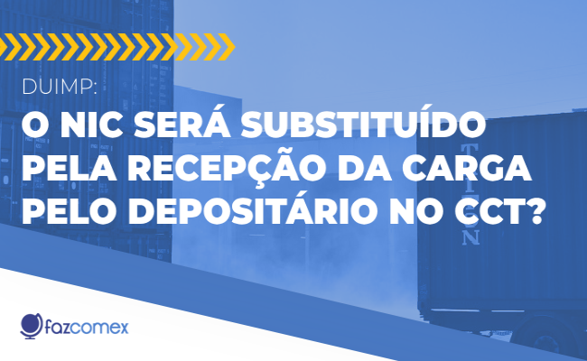 NIC substituído pela recepção carga pelo depositário CCT