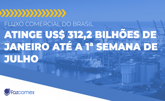 Veja mais sobre o fluxo comercial do Brasil que atingiu US$ 312,2 bilhões de janeiro até julho
