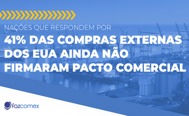 Nações que respondem à 41% das compras externas dos EUA não firmaram pacto comercial
