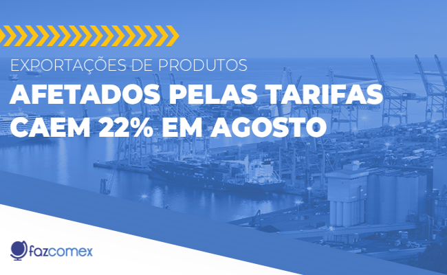 Exportações de produtos afetados pelas tarifas caem 22% em agosto. Saiba mais a respeito