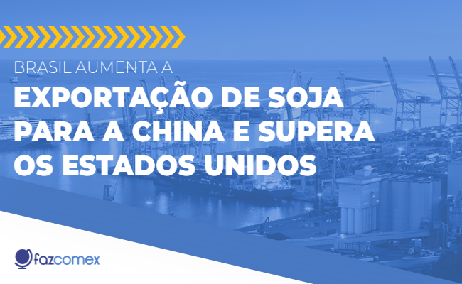 Brasil aumenta exportação de soja para a China e supera os EUA
