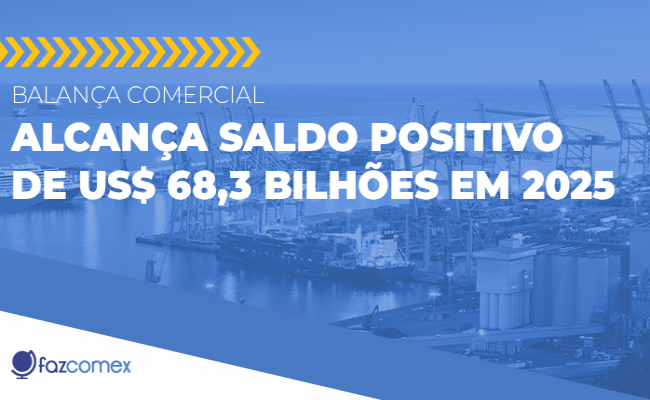 Balança comercial alcança saldo positivo de US$ 68,3 bilhões em 2025. Impactos disso no comex

